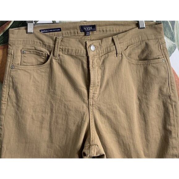 NYDJ Size 12 Lift Tuck Technology Dayla Wide Cuff Capri Jeans Cotton Blend - Picture 5 of 8